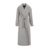 Fabiana Filippi Coriander Grey Virgin Wool Belted Coat In Gray
