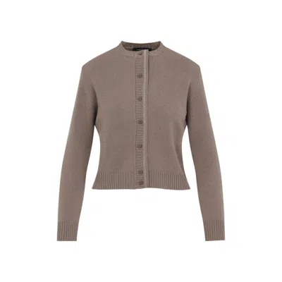 FABIANA FILIPPI CORTEX BROWN VIRGIN WOOL CARDIGAN