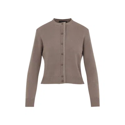 FABIANA FILIPPI FABIANA FILIPPI CORTEX BROWN VIRGIN WOOL CARDIGAN