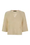 Fabiana Filippi Round Neck Sweater In Beige