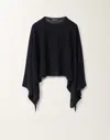 Fabiana Filippi Cotton And Linen Cape With Sequins In Blue
