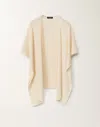 Fabiana Filippi Cotton And Linen Cape With Sequins In Vanilla