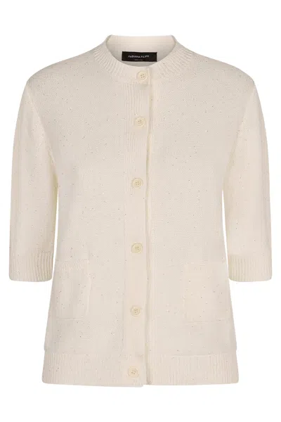 Fabiana Filippi Cotton And Linen Cardigan In White