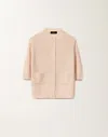 Fabiana Filippi Cotton And Linen Cardigan With Sequins In Pink