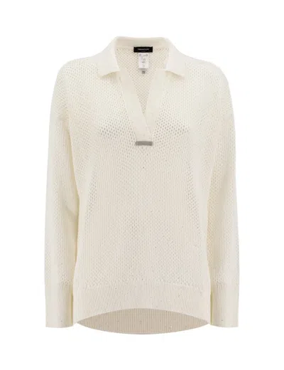 Fabiana Filippi Cotton And Linen Polo Shirt In White