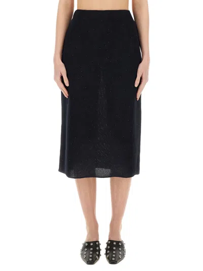 Fabiana Filippi Cotton And Linen Skirt In Black
