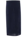 Fabiana Filippi Cotton And Linen Skirt In Blu Notte