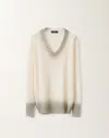 Fabiana Filippi Cotton And Linen Jersey With Sequins In White