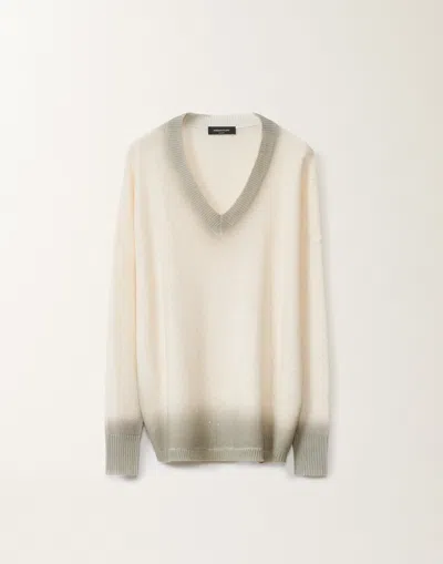 Fabiana Filippi Cotton And Linen Sweater With Sequins In Multi