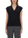 Shop Fabiana Filippi Cotton And Linen Vest With Sequins