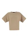 Fabiana Filippi Cotton And Lurex Boat-neck Sweater In Beige
