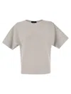 Fabiana Filippi Cotton And Lurex Boat-neck Sweater In Gray