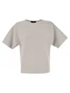 Fabiana Filippi Cotton And Lurex Boat-neck Sweater In Light Grey