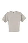 Fabiana Filippi Cotton And Lurex Boat-neck Sweater In Light Grey