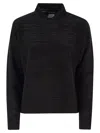 Fabiana Filippi Women's Cotton And Lurex Polo Neck Sweater In Black