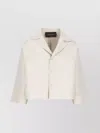 Fabiana Filippi Cropped Coat With Notched Lapels In Neutral