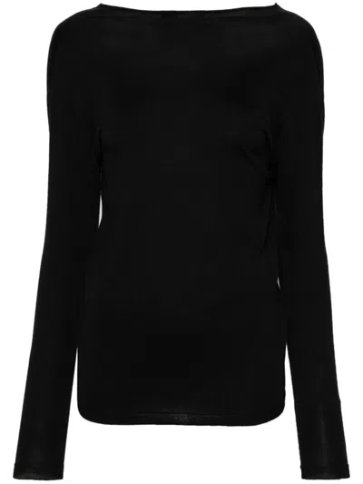 Fabiana Filippi Cotton And Silk Blend Sweater In Black