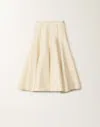 Fabiana Filippi Cotton And Silk Mikado Skirt In Vanilla
