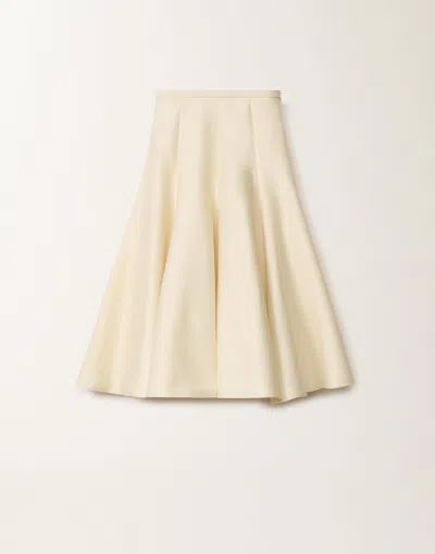 Fabiana Filippi Cotton And Silk Mikado Skirt In Vanilla