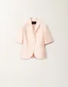 Fabiana Filippi Cotton And Silk Short-sleeved Mikado Jacket In Candy