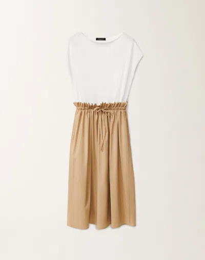 Fabiana Filippi Cotton And Technical Poplin Dress In White