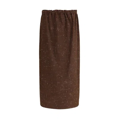 Fabiana Filippi Cotton And Wool Midi Skirt In Multi