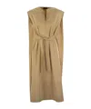 Fabiana Filippi Cotton-blend Dress With Diamond Thread In Brown