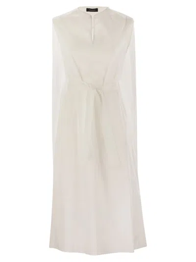Fabiana Filippi Cotton-blend Dress With Diamond Thread In White