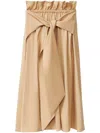Fabiana Filippi High-waisted Midi Skirt With Bow Detail In Beige