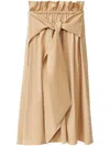 Fabiana Filippi High-waisted Midi Skirt With Bow Detail In Beige