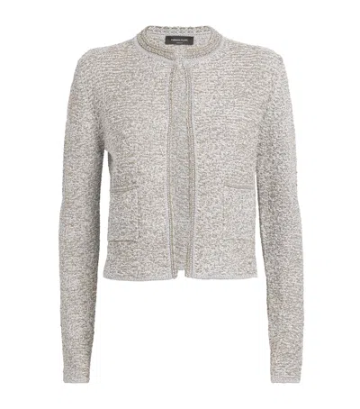 Fabiana Filippi Cotton-blend Metallic Cardigan In Green
