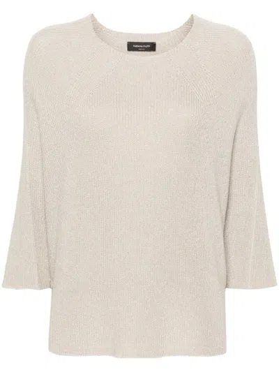 Fabiana Filippi Cotton Blend Sweater In Beige
