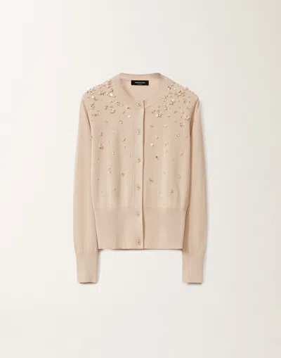 Fabiana Filippi Cotton Cardigan In Sand