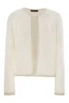 Fabiana Filippi Sequin Embellished Tweed Cropped Jacket In White