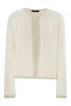 Fabiana Filippi Sequin Embellished Tweed Cropped Jacket In White