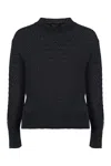 Fabiana Filippi Sequin Detail Crew-neck Cotton Sweater In Blue