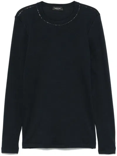 Fabiana Filippi Cotton Crewneck Sweater In Blue
