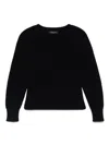 Fabiana Filippi Ribbed Crewneck Sweater With Fitted Cuffs In Blue