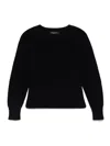 Fabiana Filippi Ribbed Crewneck Sweater With Fitted Cuffs In Blue