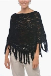 Fabiana Filippi Cotton Crochet Cape With Fringed Bottom