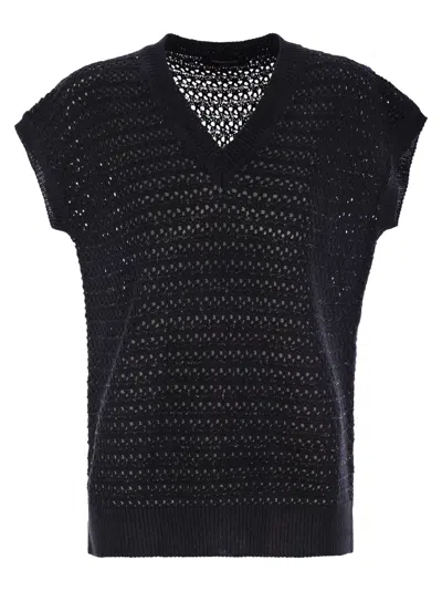 FABIANA FILIPPI FABIANA FILIPPI COTTON CROCHET JUMPER WITH SEQUINS