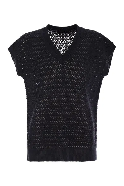 FABIANA FILIPPI FABIANA FILIPPI COTTON CROCHET JUMPER WITH SEQUINS