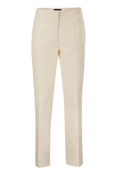 Fabiana Filippi Cotton Elastane Pants In Neutral