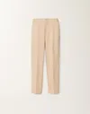 Fabiana Filippi Cotton Gabardine Regular Fit Trousers With Filo Diamante In Brown