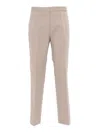 Fabiana Filippi Cotton Gabardine Regular Fit Trousers With Filo Diamante In Grey