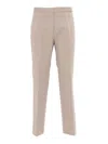 Fabiana Filippi Cotton Gabardine Regular Fit Trousers With Filo Diamante In Neutral