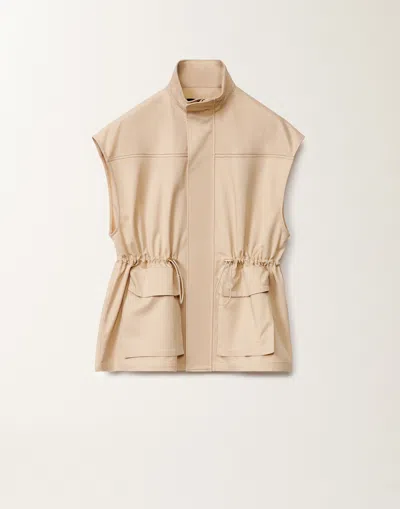 Fabiana Filippi Cotton Gabardine Safari Jacket In Sand