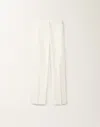 Fabiana Filippi Elastic Waistband Straight Leg Trousers With Pleated Front In White