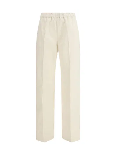 Fabiana Filippi Cotton Gabardine Trousers In Neutral