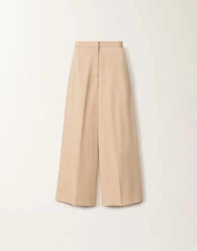Fabiana Filippi Cotton Gabardine Trousers In Sand